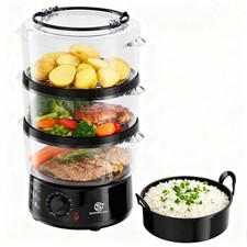 SUPERLEX 3 Tier Electric Food Steamer 7.5L | Healthy Veg Rice Meat Cooker Time