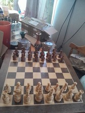 Weighted Handcrafted Shesham & Boxwood Chess Pieces Set-Staunton 3.75'',486TPC