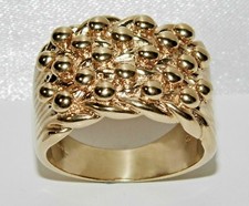 9ct Yellow Gold on Silver Mens Heavy Keeper Ring size R S T U V W X Y Z Z1 Z2 Z3