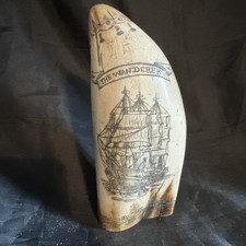 Vintage style reproduction Whales tooth The Wanderer Sail Ship