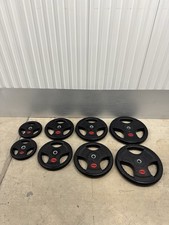 100KG Set Tri-Grip Weight Plates 1inch (25mm) Rubber Coated Weights Gym Grade B