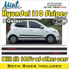 HYUNDAI i10 Side Stripes 2 colour FITS ALL MODELS Decals Stickers Graphics 009