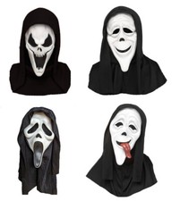Scream Ghost Face Mask With Hood Scary Movie Halloween Horror Fancy Dress Killer