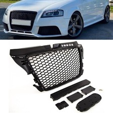 Fits Audi A3 S3 2008-2012 Front Grille W/ Emblem Holder No PDC RS Look Badgeless