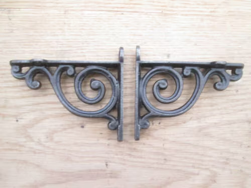 Rustic iron shelf support