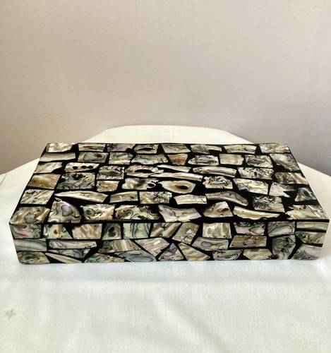 Inlaid abalone shell box - abalone,