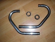 MOTO GUZZI    V35  V50   35MM DIAMETER EXHAUST PIPES & FINNED COLLARS
