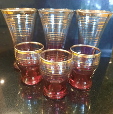 Cranberry Red & Gold Shot and