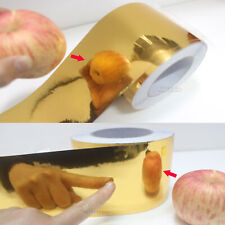 Adhesive Tape Vehicle Glossy Gold Mirror Chrome Vinyl Wrap Sticker Sheet - VL