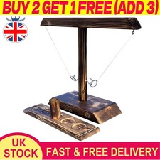 Wooden Table Top Hook Ring Toss Game for Family Fun Indoor/Outdoor Game, Xmas