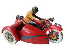 JML Grande Moto Mecanique Sidecar 31Cm Motorcycle Toy Tres Bon Etat France 1930
