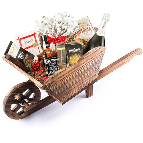 Wooden wheel barrow - wooden,