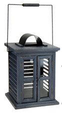 Outdoor Garden Candle Lantern Distressed Wood Decorative Grave Candle Holder