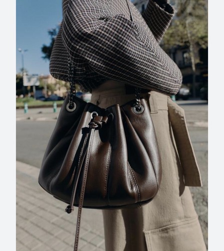 Zara gathered brown - brown,