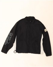 MURPHY & NYE Mens Graphic Tracksuit Top Jacket Small Black Colourblock BG07