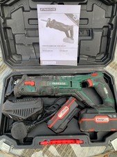 parkside cordless 20v reciprocating sabre saw with charger & 2 Batteries