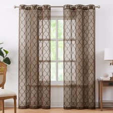 Brown Sheer Curtains 84 inch