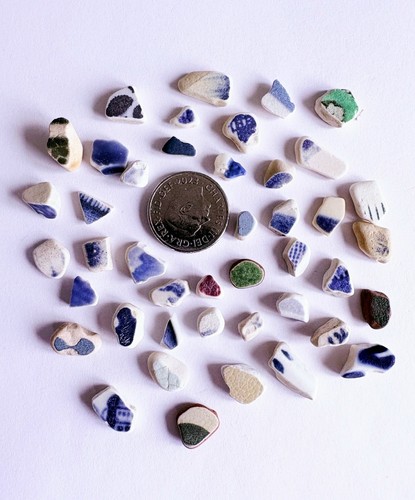 Tiny sea pottery pieces - tiny,