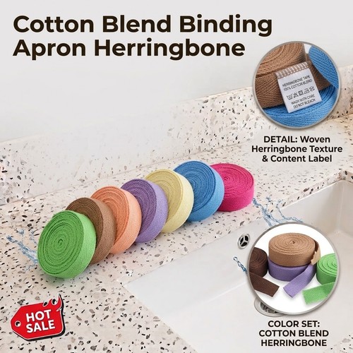 Cotton blend binding apron - cotton,