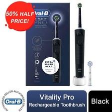 Oral-B Vitality Pro Electric Rechargeable Toothbrush with 2 Brush Heads, Black