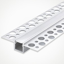 LED Aluminium Profile with Cover & End Caps LEDBRITE 2M /6.6FT Plaster In 5213