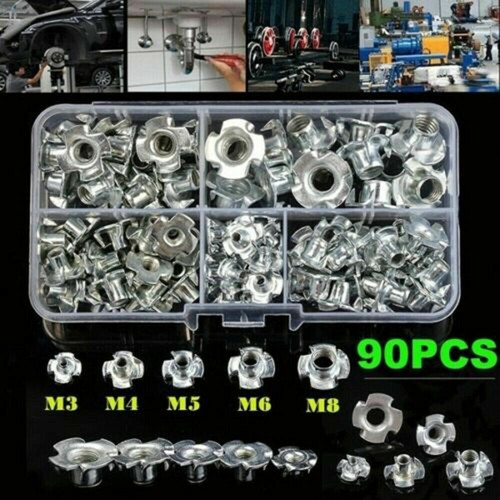 90pcs nuts four pronged tee - 90pcs,