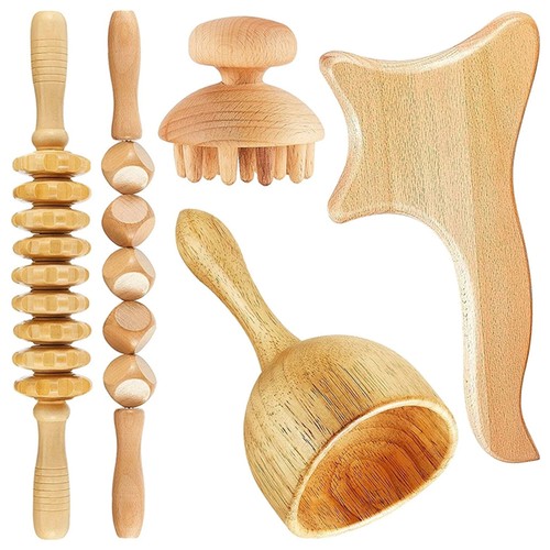 5pcs wood therapy massage kit - therapy,
