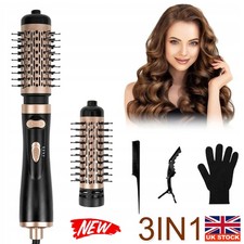 3in1 Rotating Hair Dryer Brush Hair Set Detachable Styler Hot Air Brush UK