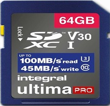 64GB SD Card U3 V30 Memory For