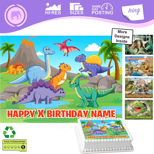 Dinosaur kids cake topper - kids,