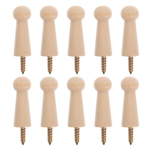 10pcs wooden peg hooks - ,