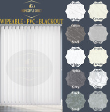 PVC BLACKOUT Replacement Vertical Blind Slats Pattern Wipeable 89mm (3.5")