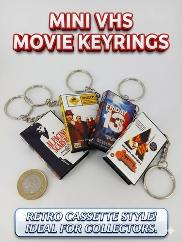Mini vhs tape keyring - vhs,