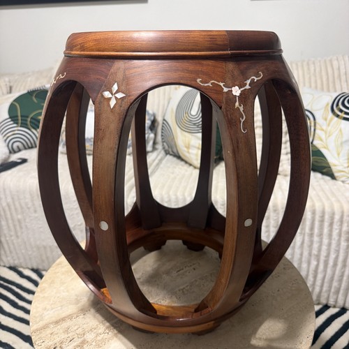 Vintage chinese rosewood drum - vintage,