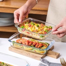 Thickened Lasagna Baking Tray Rectangular Food Keep Fresh Box  Microwave