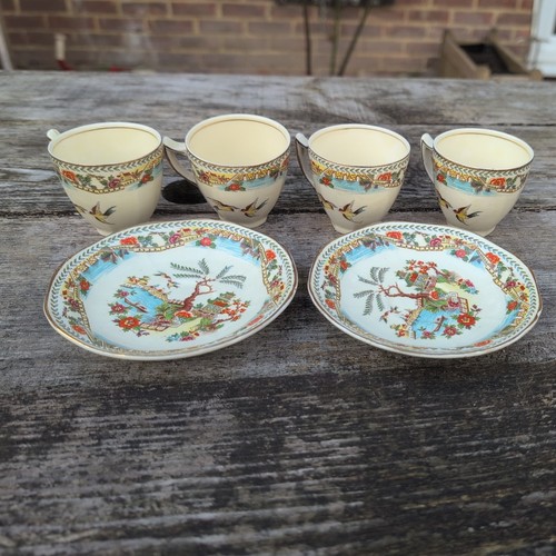 Parrot coronet ware cups - &, co