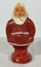 Vintage Paper Mache Santa Claus Figure 7” Hand-Painted
