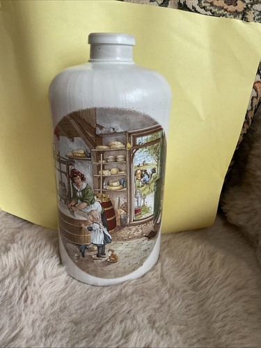 Stoneware pottery beer bottle - stoneware,