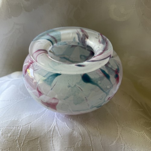 Studio glass squat - vase, in
