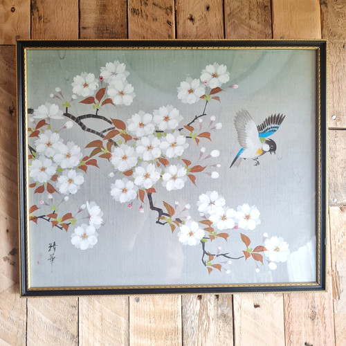 Vintage chinese silk painting - vintage,
