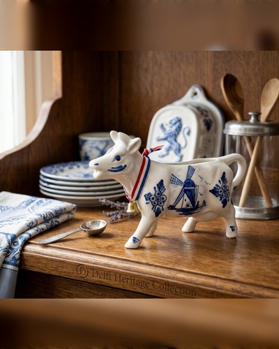 Delft blue cow creamer vintage - creamer,