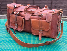 Vintage Men's Leather Travel Bag / Weekend Holdall Bag / Overnight Bag / Gym Bag