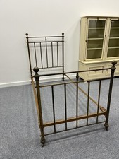 19th Century French Usine La Fontaine Paris Single Brass Bed Frame