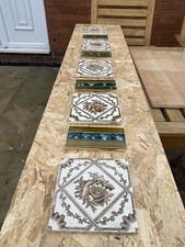 Set Of Original Antique Victorian Fireplace Tiles