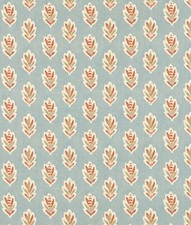 Sanderson Curtain Fabric 'SESSILE LEAF' 2 METRES BLUE CLAY Cotton Blend