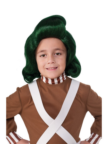 Oompa loompa wig - green, kids