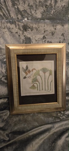 Framed hand cross stitch - hand,