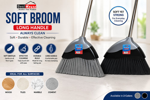 Soft angle broom - broom, 1.2m