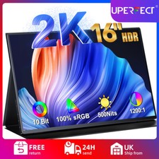 UPERFECT 16 Inch 2K Ultra Slim HDR Portable Monitor IPS 2560*1600 HDMI Type-C