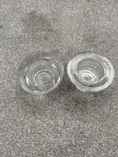 IKEA Hagberg reversible glass candle holders – set of 2 (tealight & taper)